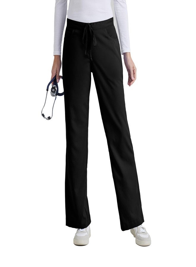 Barco Grey’s Anatomy by BARCO Classic Riley Scrub Pant for Women – Black, 5-Pocket Mid-Rise Flared Leg Bottoms with Natural Stretch, Soil Release Fabric, and Super-Soft Finish – Large, Petite Fit - Image 1